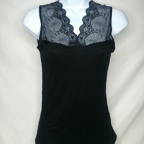 New! Black lace tank top size L - Picture 3 of 4
